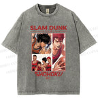 Unisex Slam Dunk Shohoku Printed Washed Tee