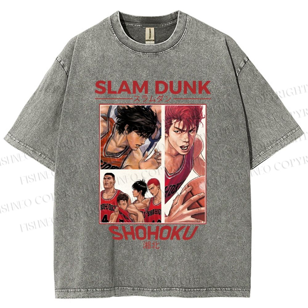 Unisex Slam Dunk Shohoku Printed Washed Tee