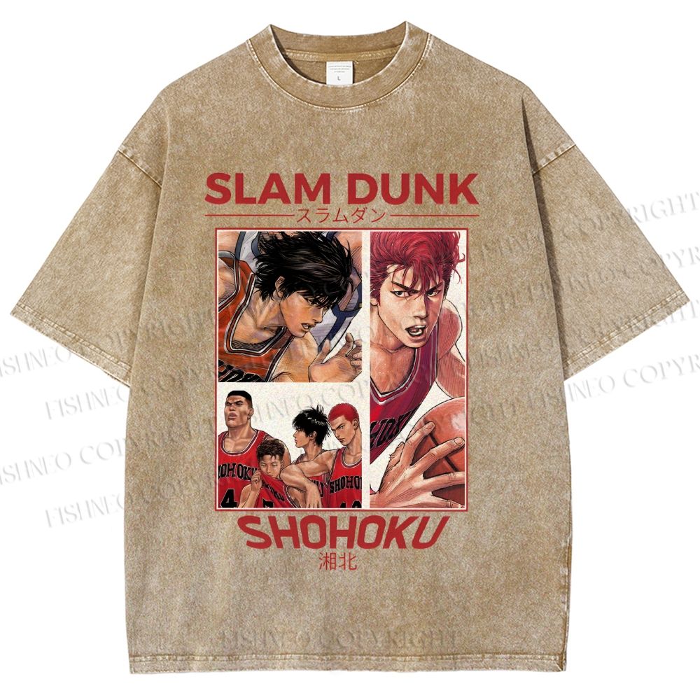 Unisex Slam Dunk Shohoku Printed Washed Tee
