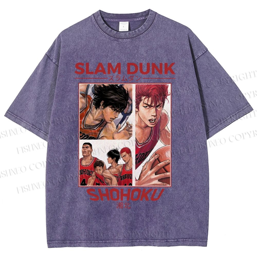Unisex Slam Dunk Shohoku Printed Washed Tee