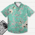 Cranes And Sakura Aloha Hawaiian Shirt