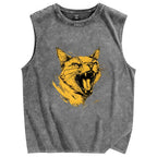 Furious Cat Vintage Distressed Washed Tank Top