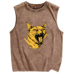 Furious Cat Vintage Distressed Washed Tank Top