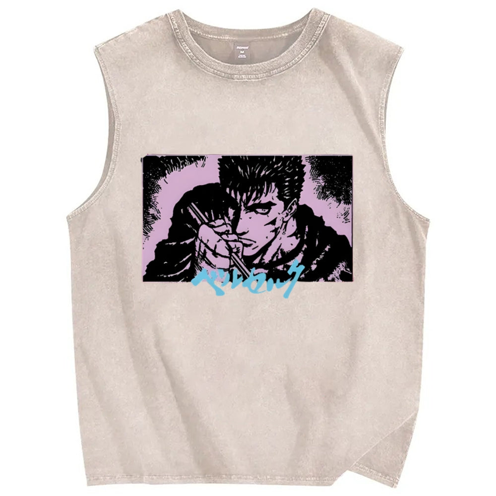 Japanese Anime BERSERK Vintage Distressed Washed Tank Top