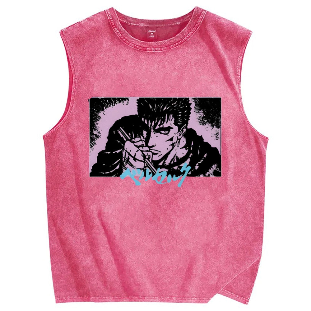 Japanese Anime BERSERK Vintage Distressed Washed Tank Top