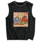 Monster Gathering Funny Vintage Distressed Washed Tank Top