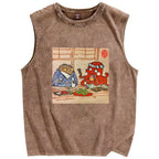 Monster Gathering Funny Vintage Distressed Washed Tank Top