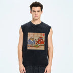 Monster Gathering Funny Vintage Distressed Washed Tank Top