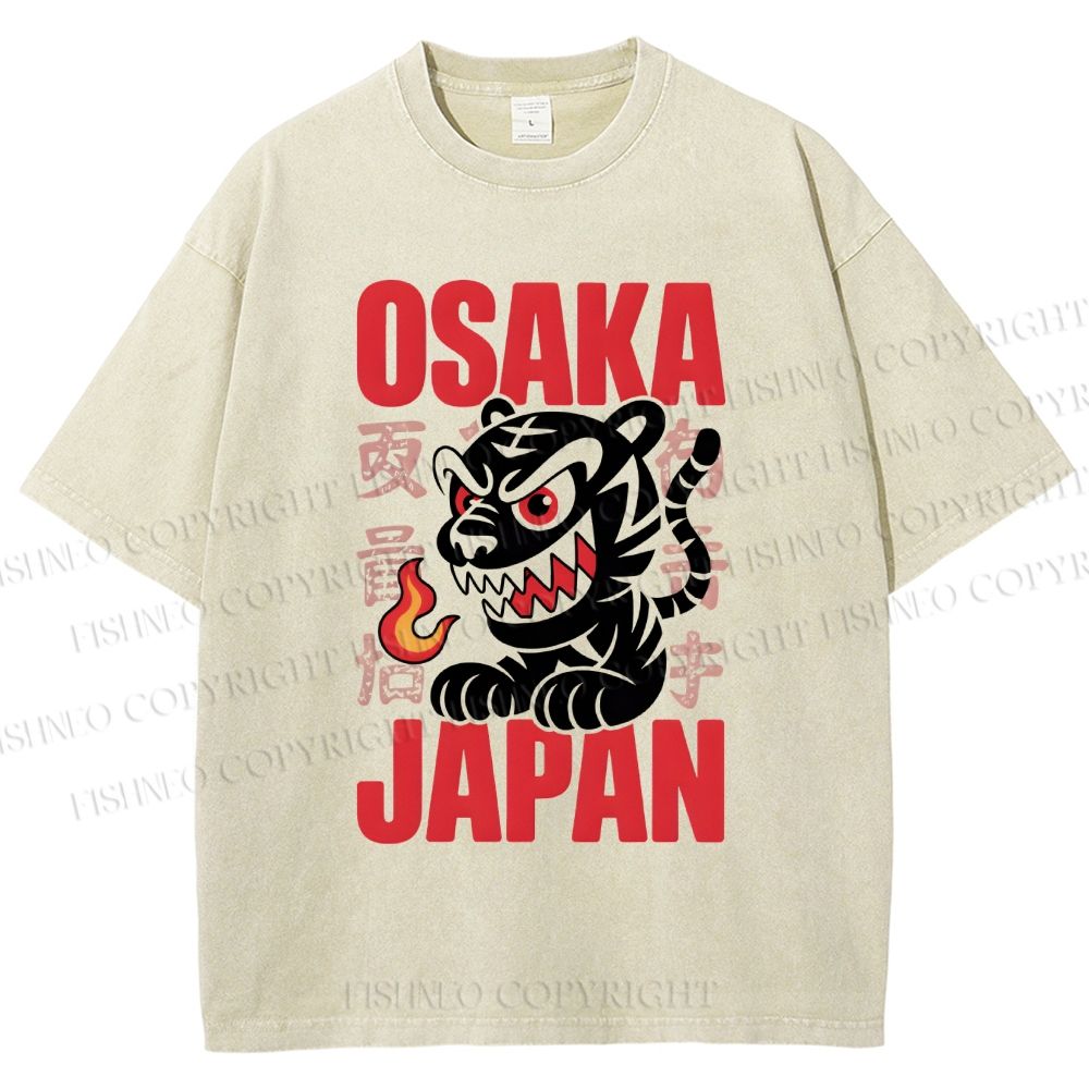 Unisex Osaka Japan Printed Washed Tee