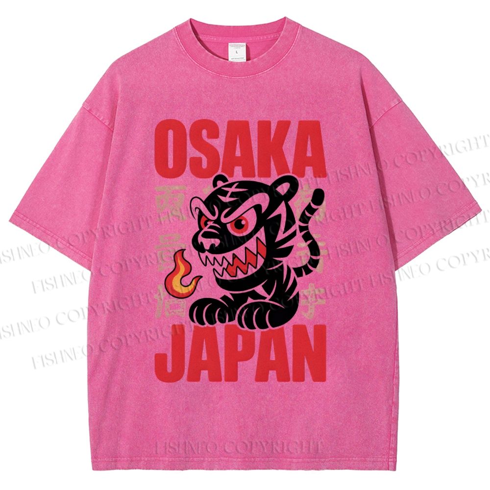 Unisex Osaka Japan Printed Washed Tee