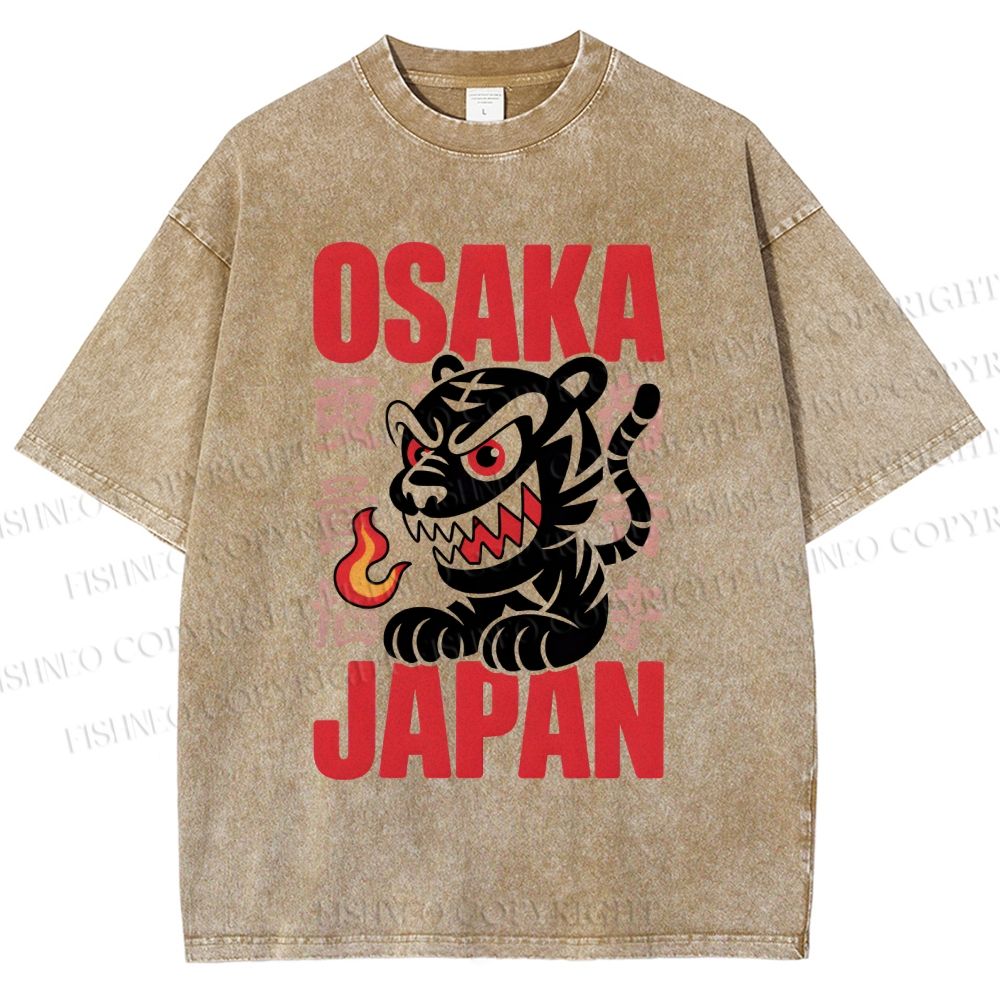 Unisex Osaka Japan Printed Washed Tee