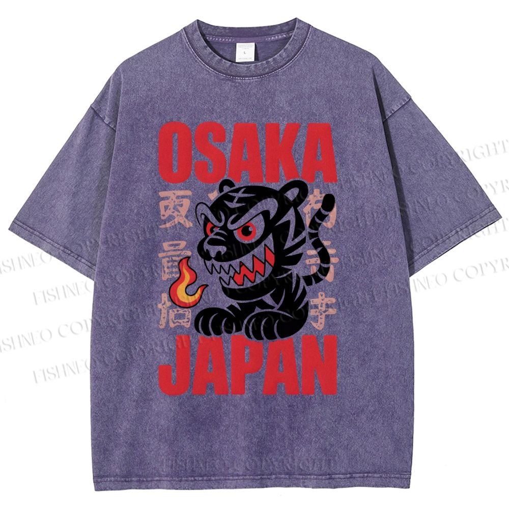 Unisex Osaka Japan Printed Washed Tee