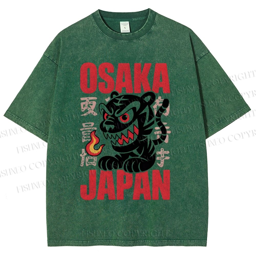 Unisex Osaka Japan Printed Washed Tee