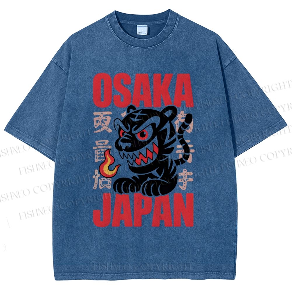 Unisex Osaka Japan Printed Washed Tee