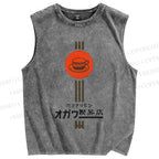 Unisex Tea Shop Printed Washed Tank Top