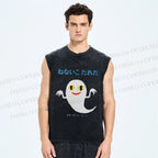Unisex It's A Sleepy Kodare Printed Washed Tank Top