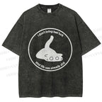 Unisex Black Car Do Not Bring Bad Luck Printed Washed Tee