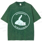 Unisex Black Car Do Not Bring Bad Luck Printed Washed Tee