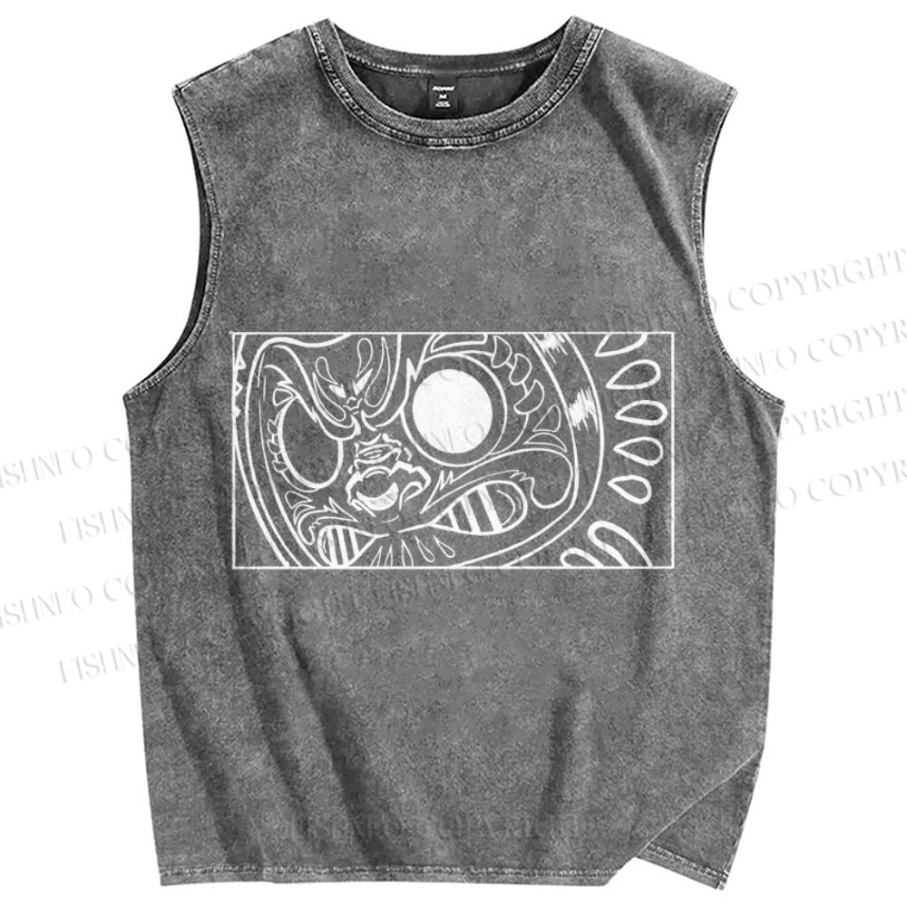Unisex Vintage Japanese Art Printed Washed Tank Top