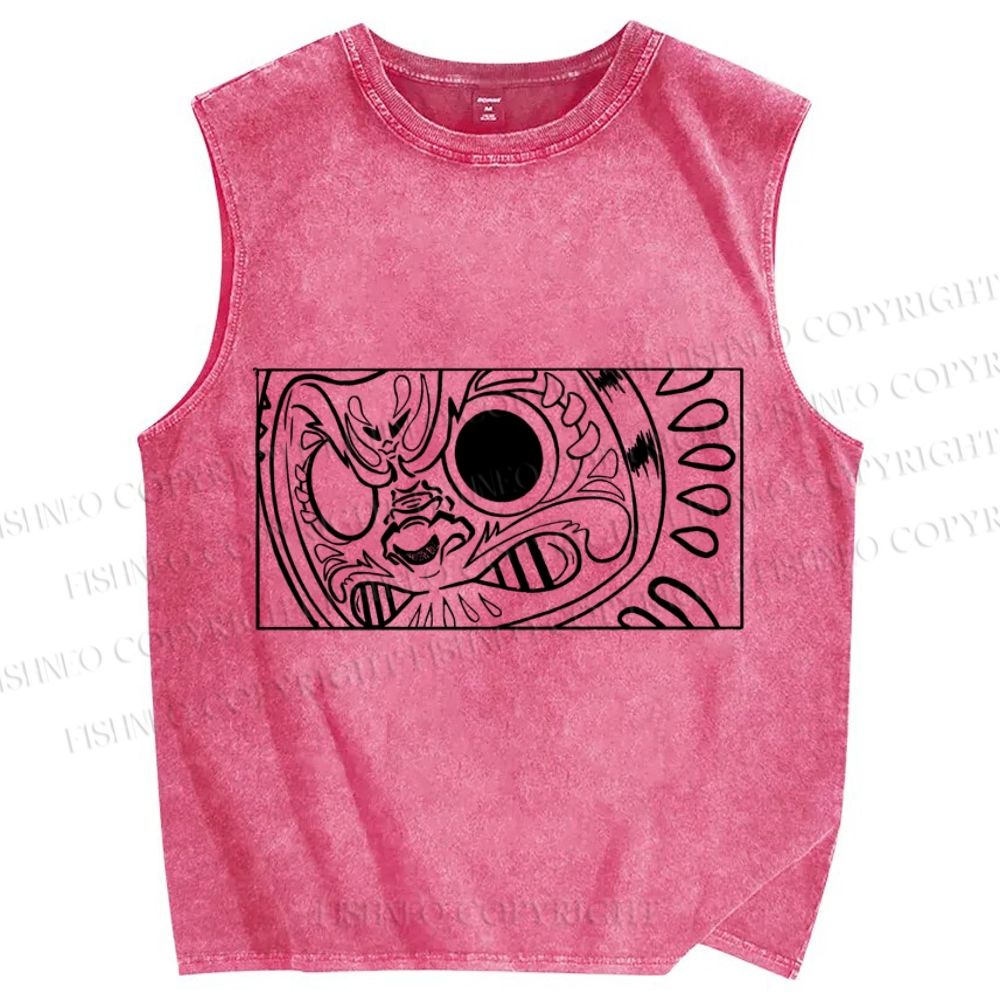 Unisex Vintage Japanese Art Printed Washed Tank Top