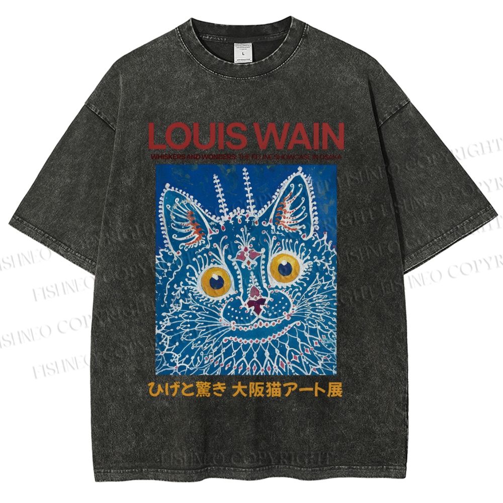 Unisex Osaka Cats Printed Washed Tee
