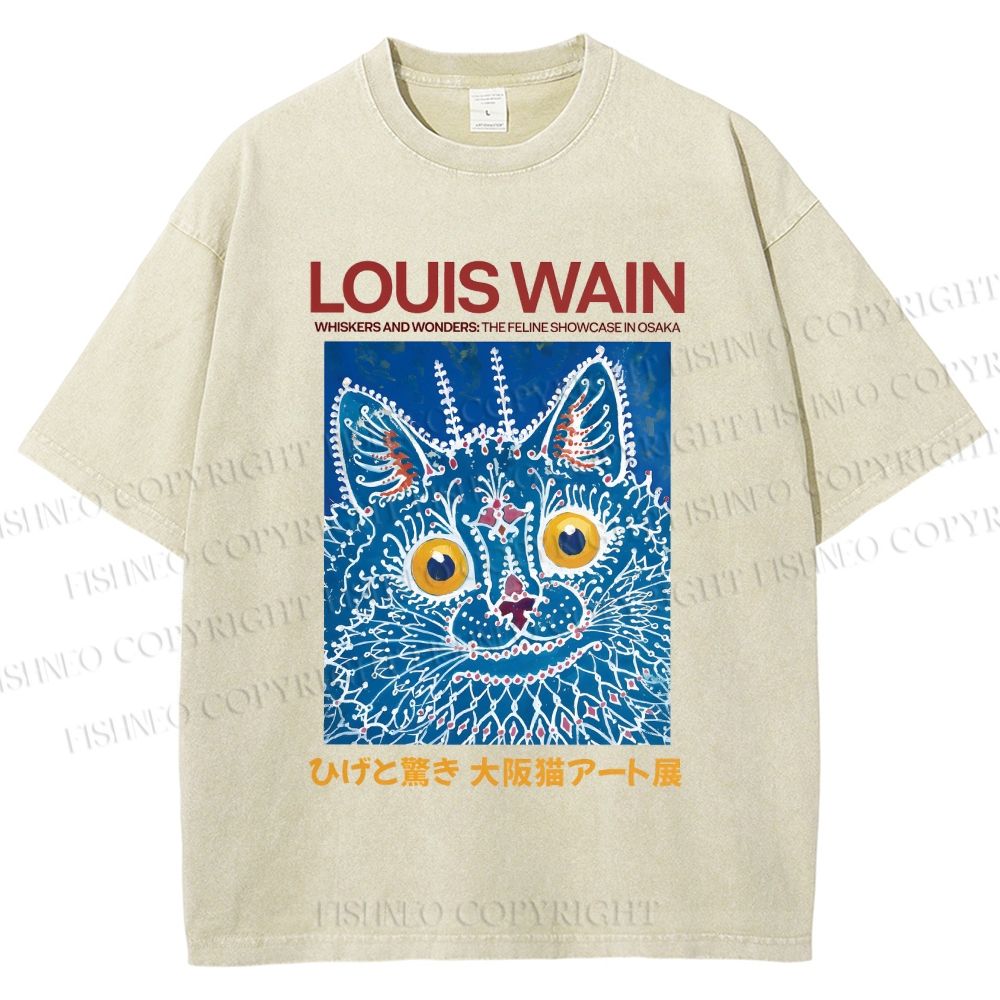 Unisex Osaka Cats Printed Washed Tee