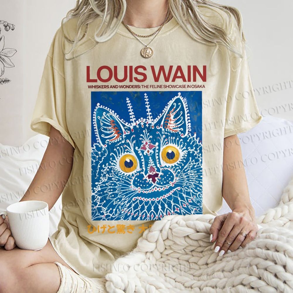 Unisex Osaka Cats Printed Washed Tee