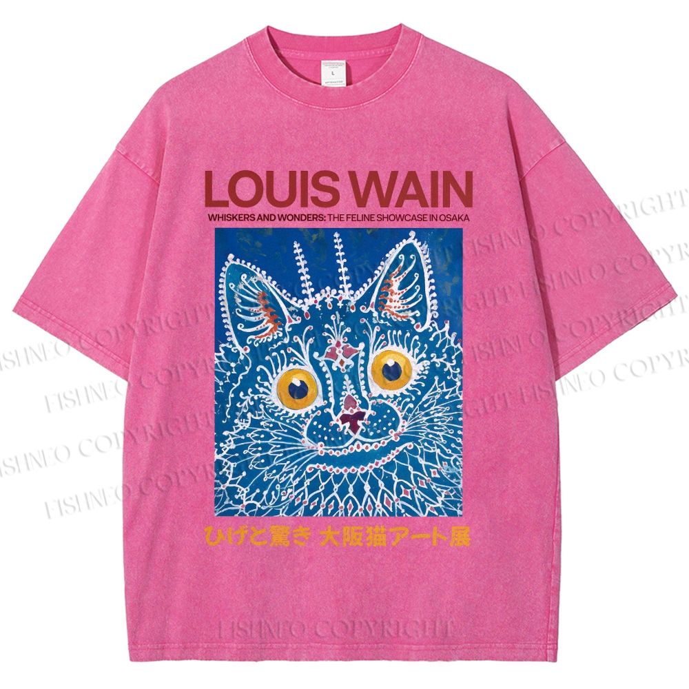 Unisex Osaka Cats Printed Washed Tee