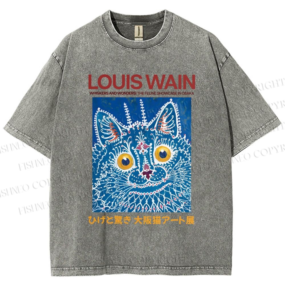 Unisex Osaka Cats Printed Washed Tee