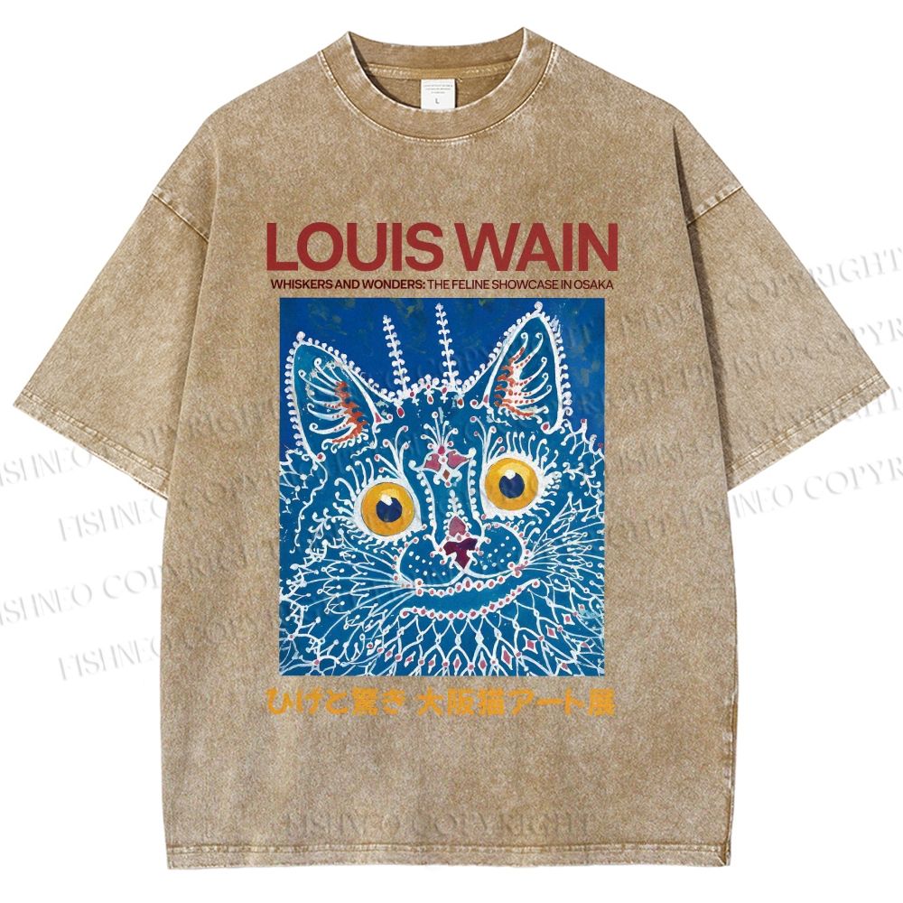 Unisex Osaka Cats Printed Washed Tee
