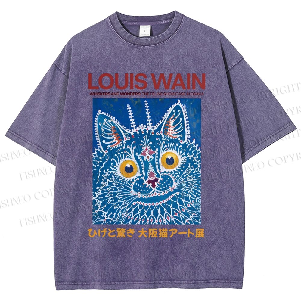 Unisex Osaka Cats Printed Washed Tee