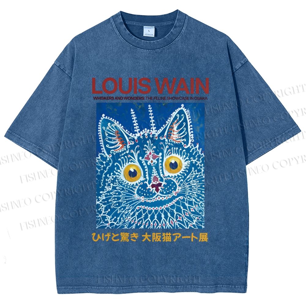 Unisex Osaka Cats Printed Washed Tee