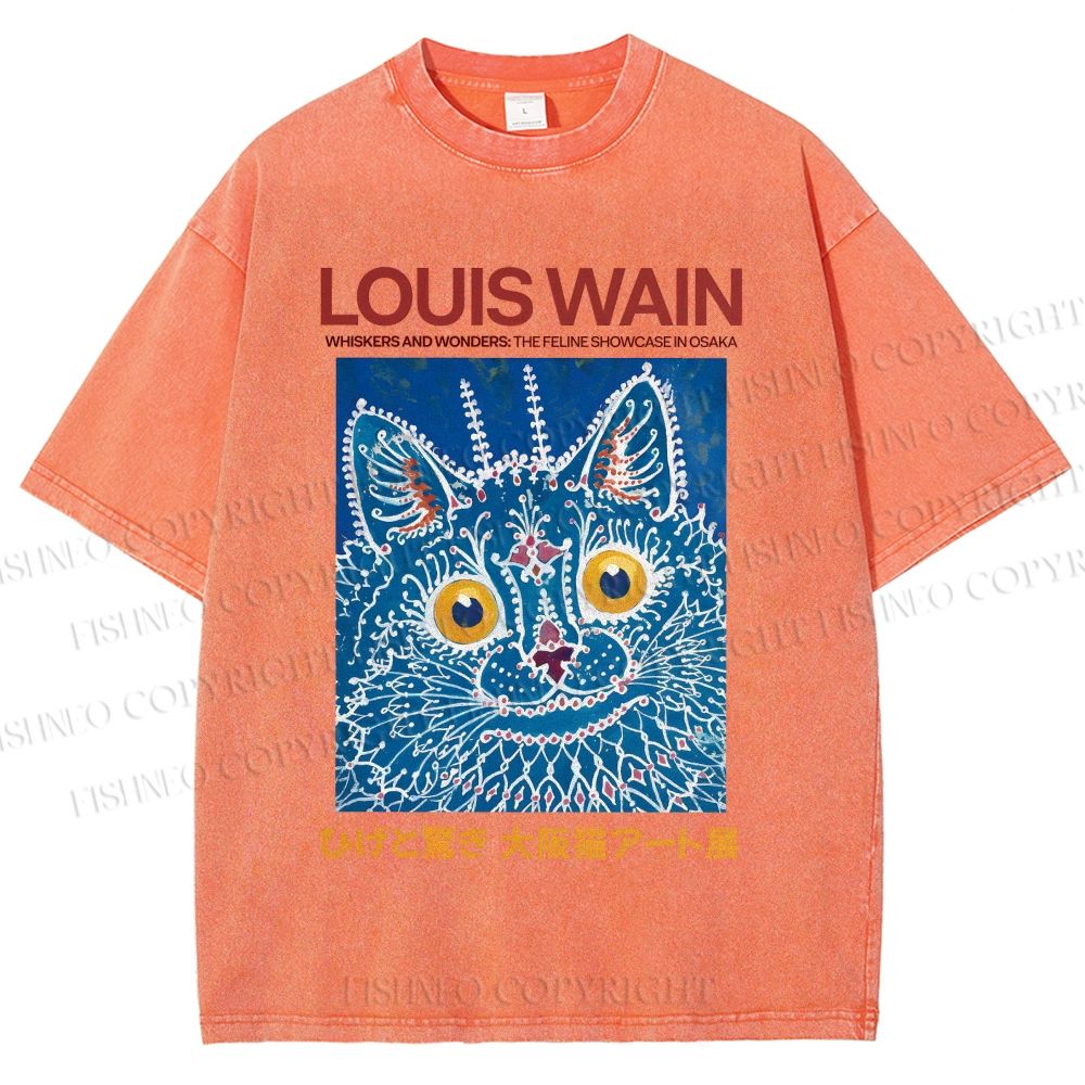 Unisex Osaka Cats Printed Washed Tee