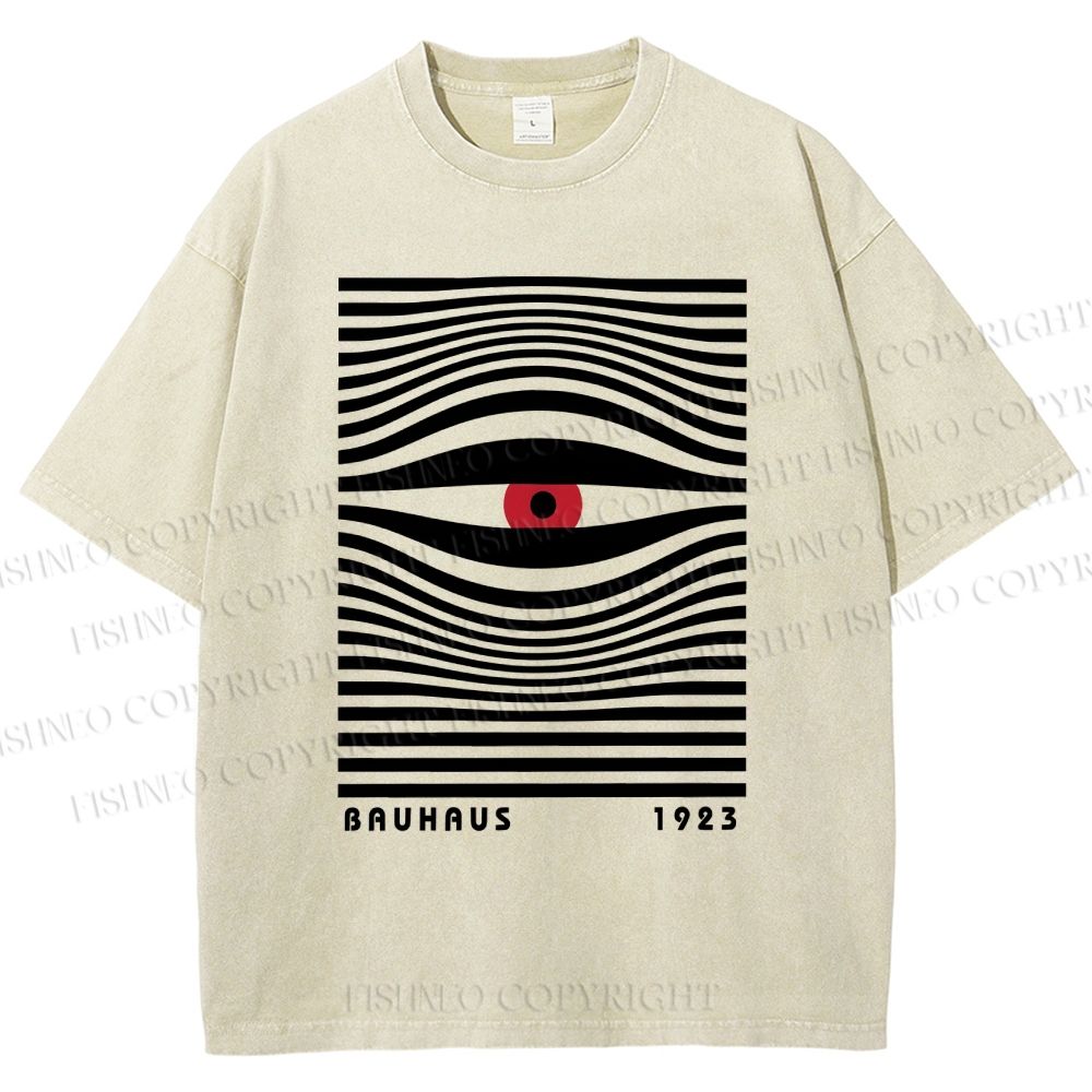 Unisex Geometric Eyes Printed Washed Tee
