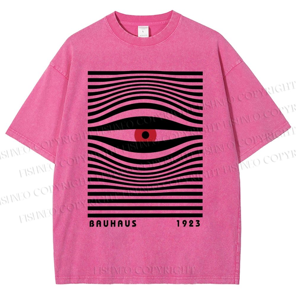 Unisex Geometric Eyes Printed Washed Tee