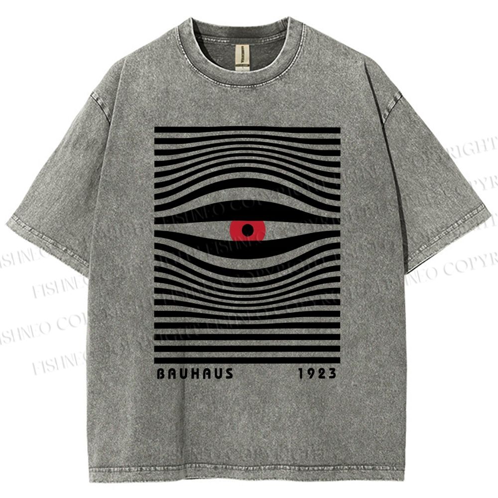 Unisex Geometric Eyes Printed Washed Tee