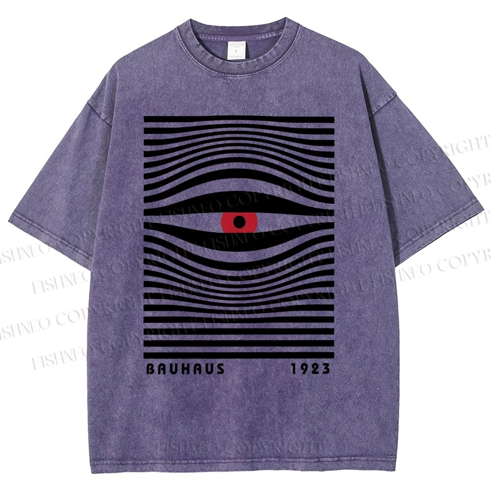 Unisex Geometric Eyes Printed Washed Tee