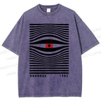 Unisex Geometric Eyes Printed Washed Tee
