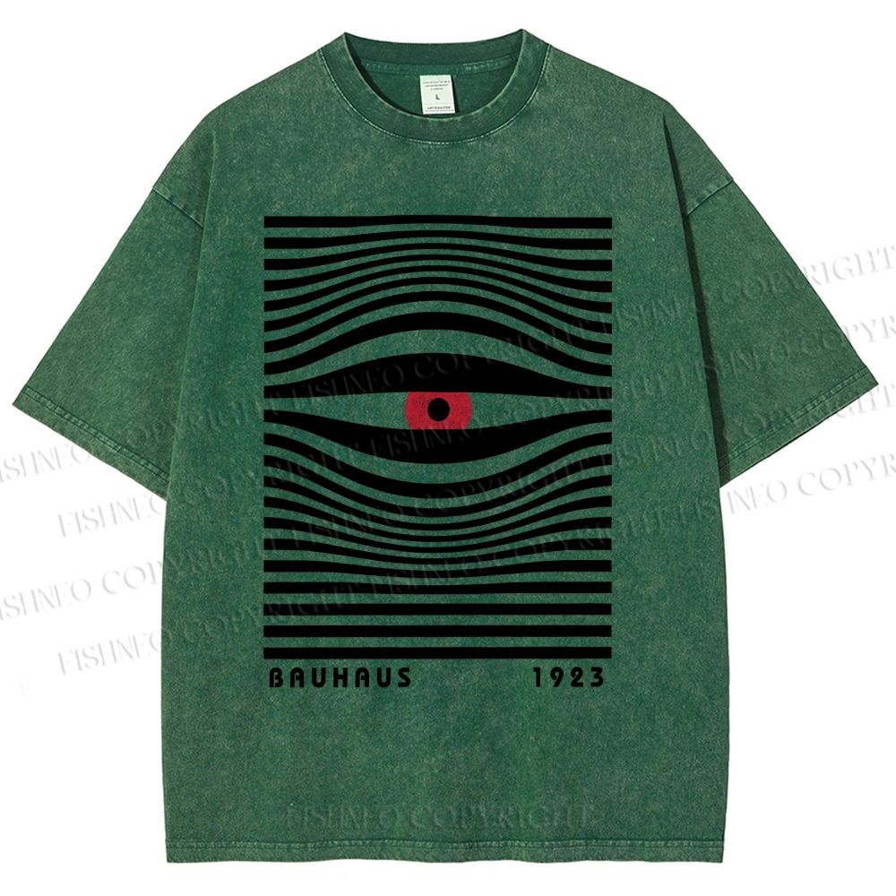 Unisex Geometric Eyes Printed Washed Tee