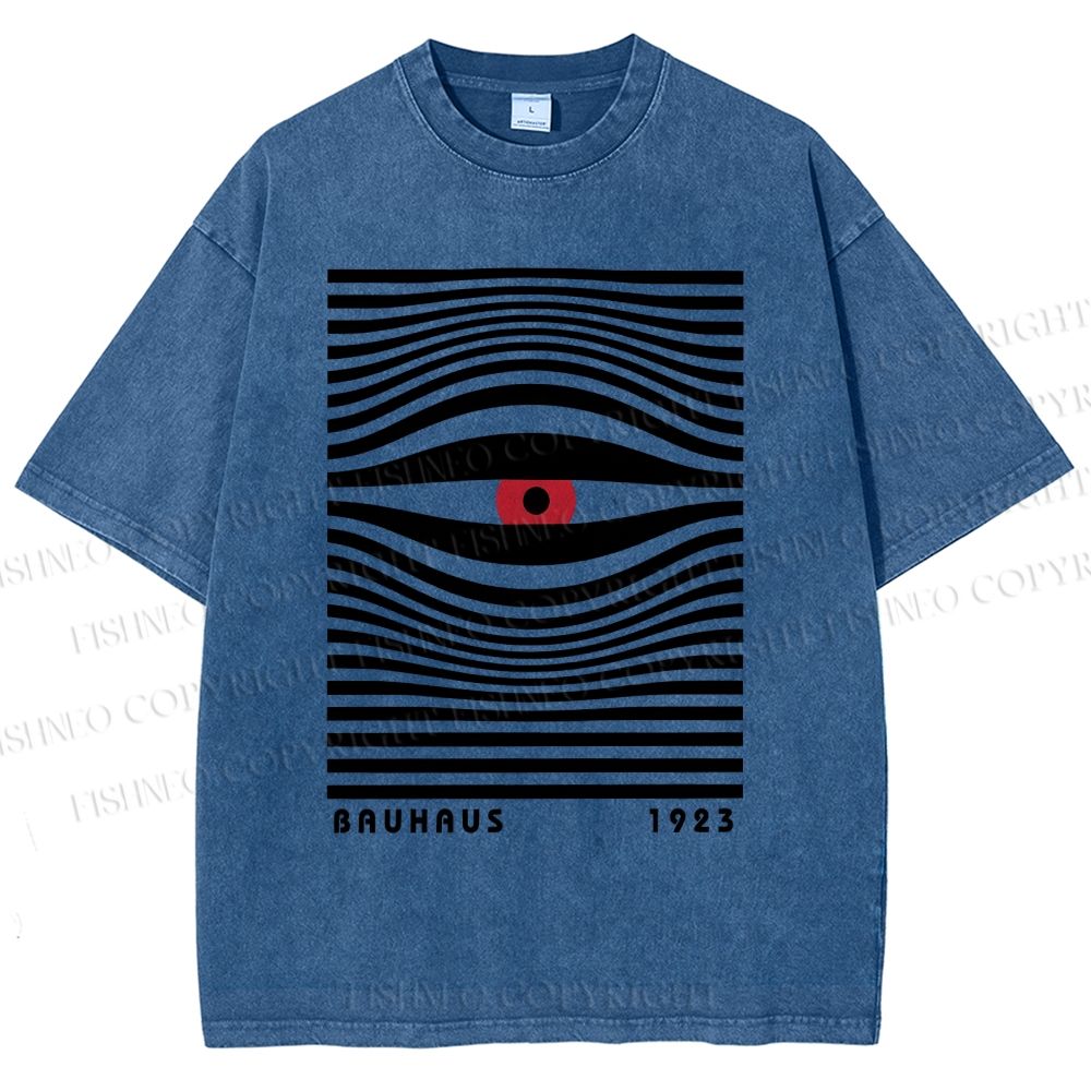Unisex Geometric Eyes Printed Washed Tee