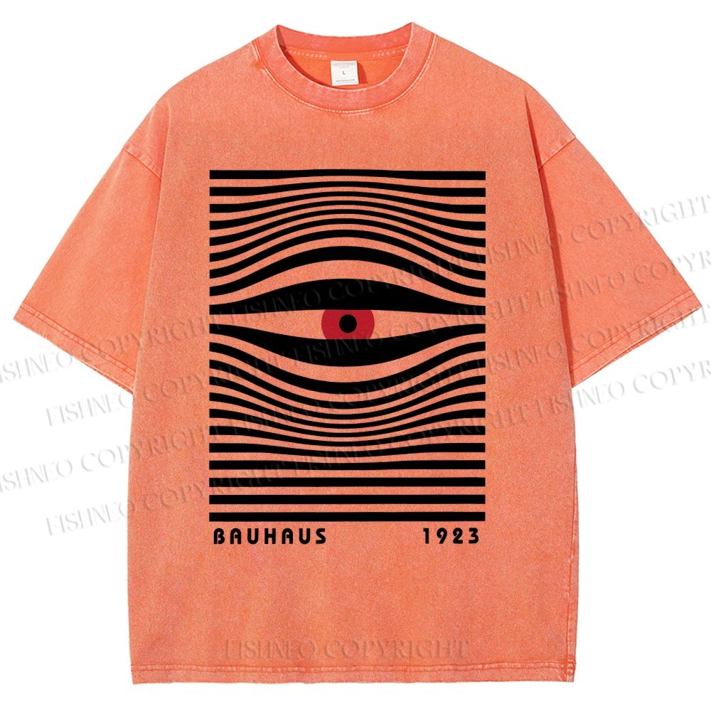 Unisex Geometric Eyes Printed Washed Tee