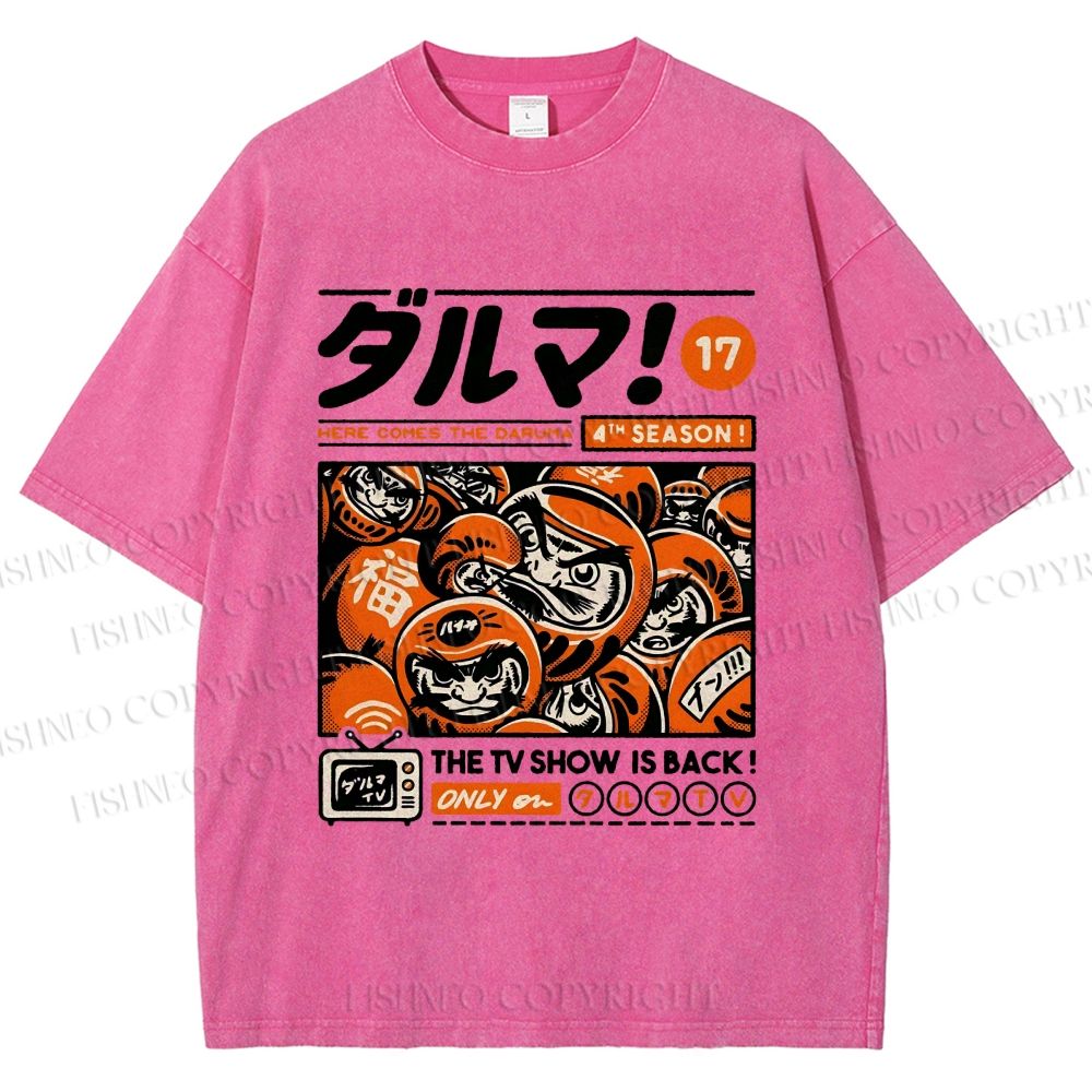 Unisex Daruman Printed Washed Tee