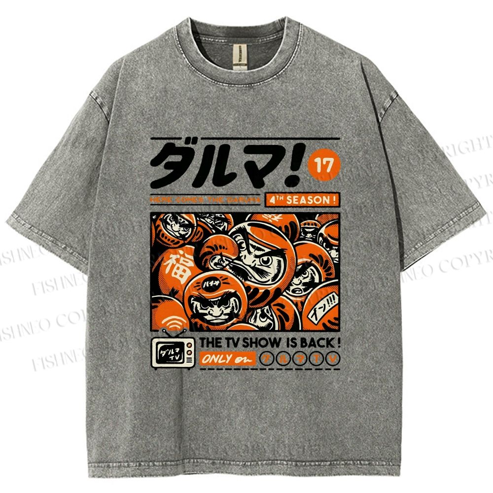 Unisex Daruman Printed Washed Tee