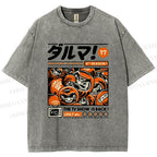 Unisex Daruman Printed Washed Tee