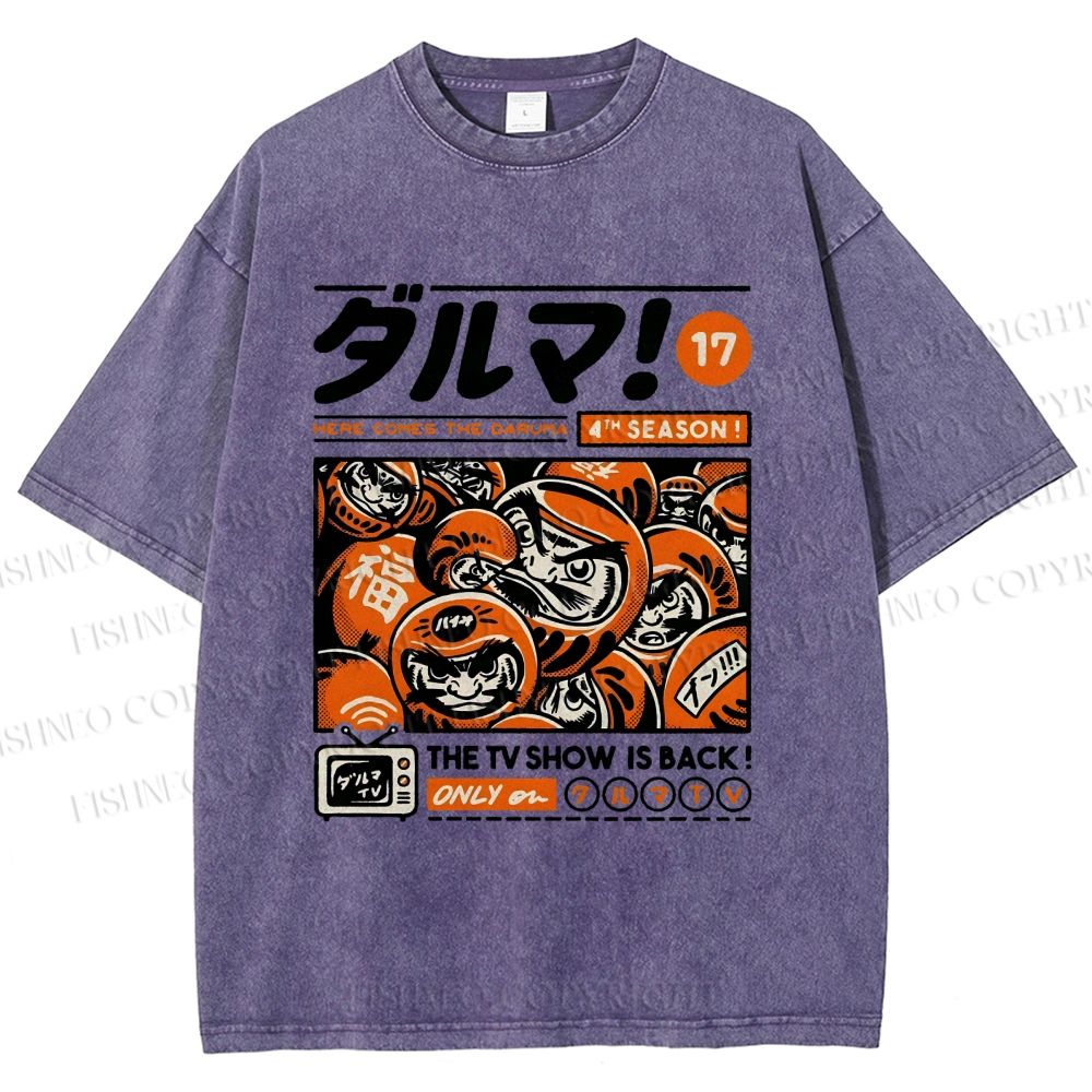 Unisex Daruman Printed Washed Tee
