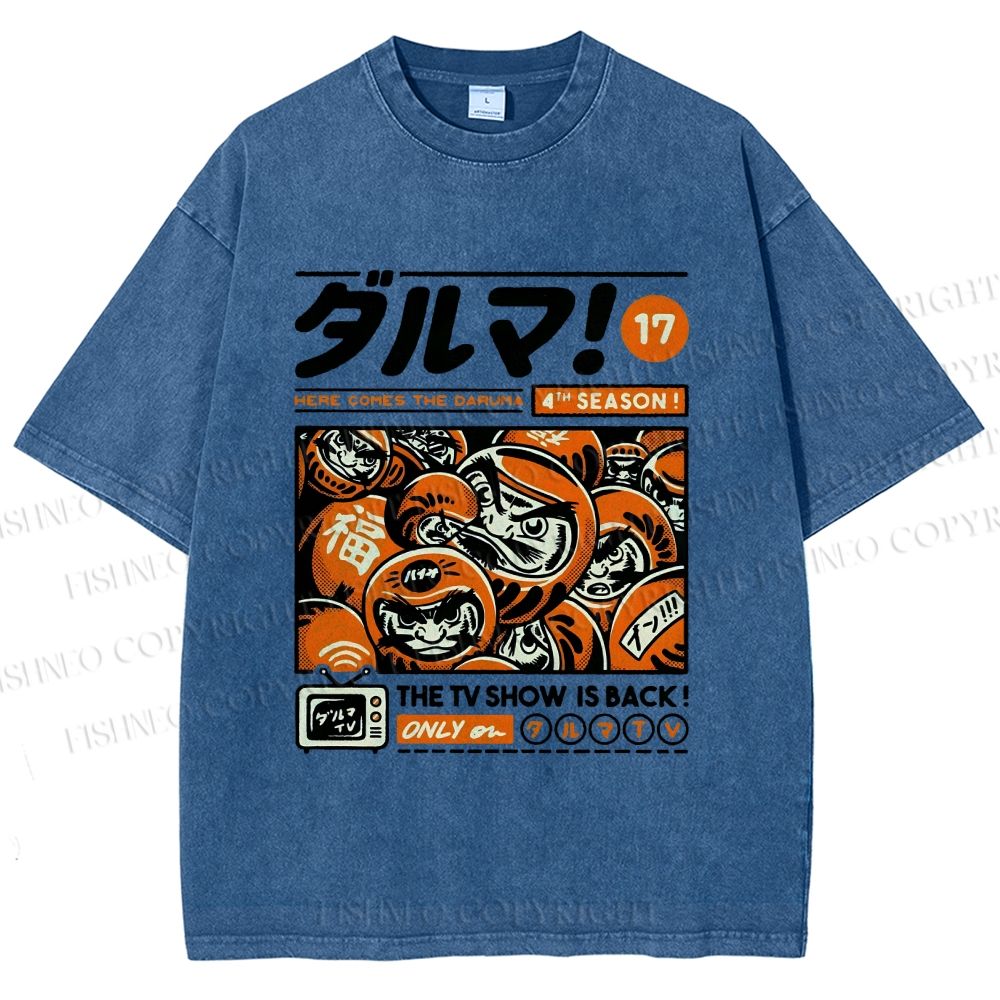 Unisex Daruman Printed Washed Tee