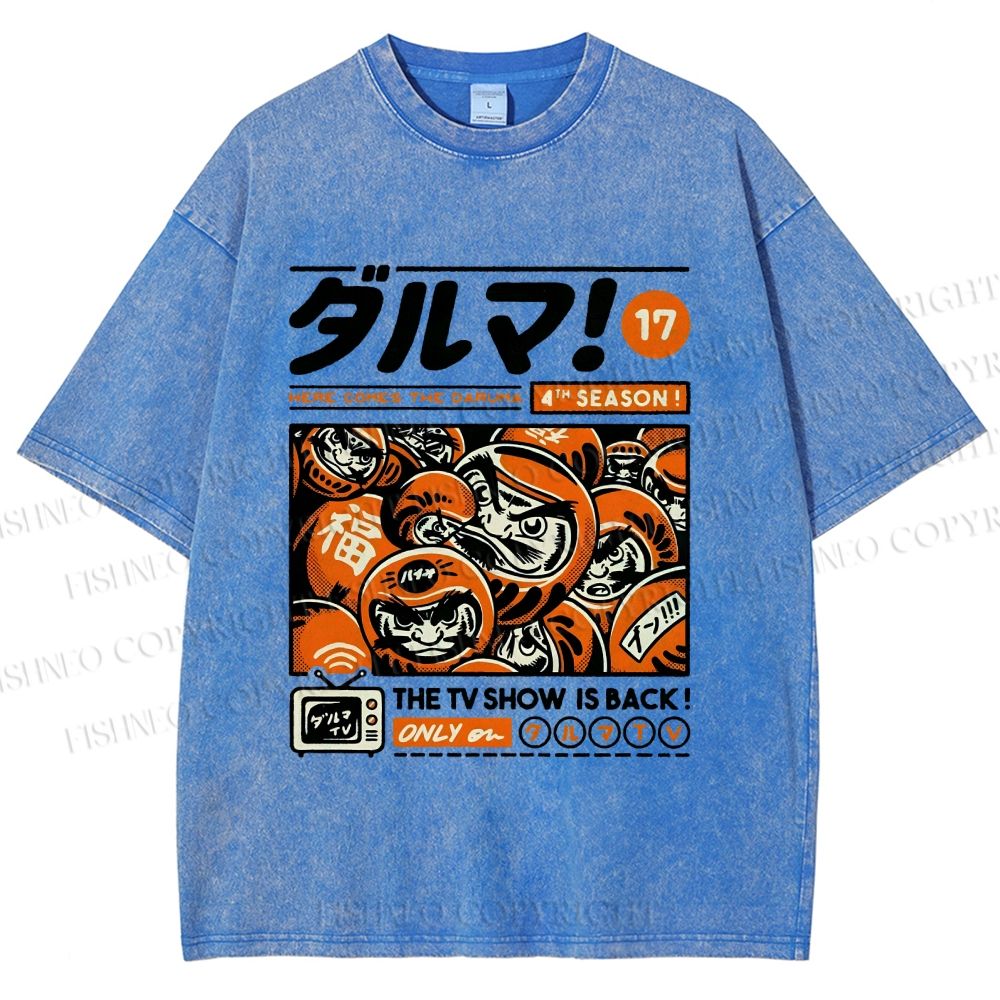 Unisex Daruman Printed Washed Tee