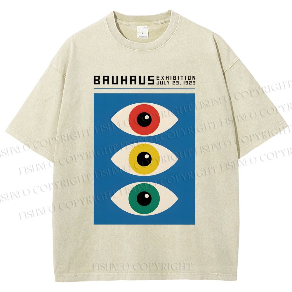Unisex Colorful Art Eyes Printed Washed Tee