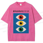 Unisex Colorful Art Eyes Printed Washed Tee