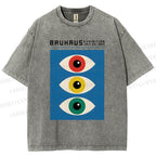 Unisex Colorful Art Eyes Printed Washed Tee